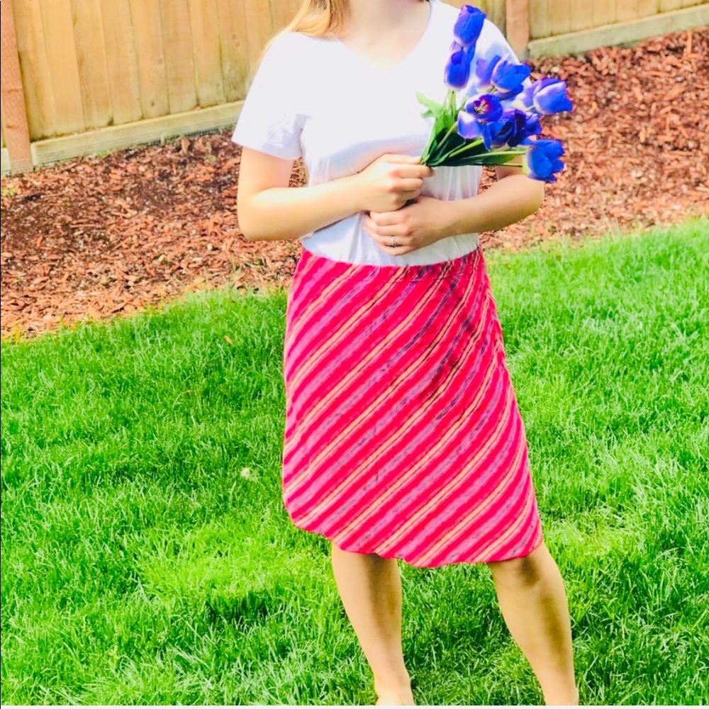 J. JILL 100% Linen Midi Skirt Cute Summer Vibes